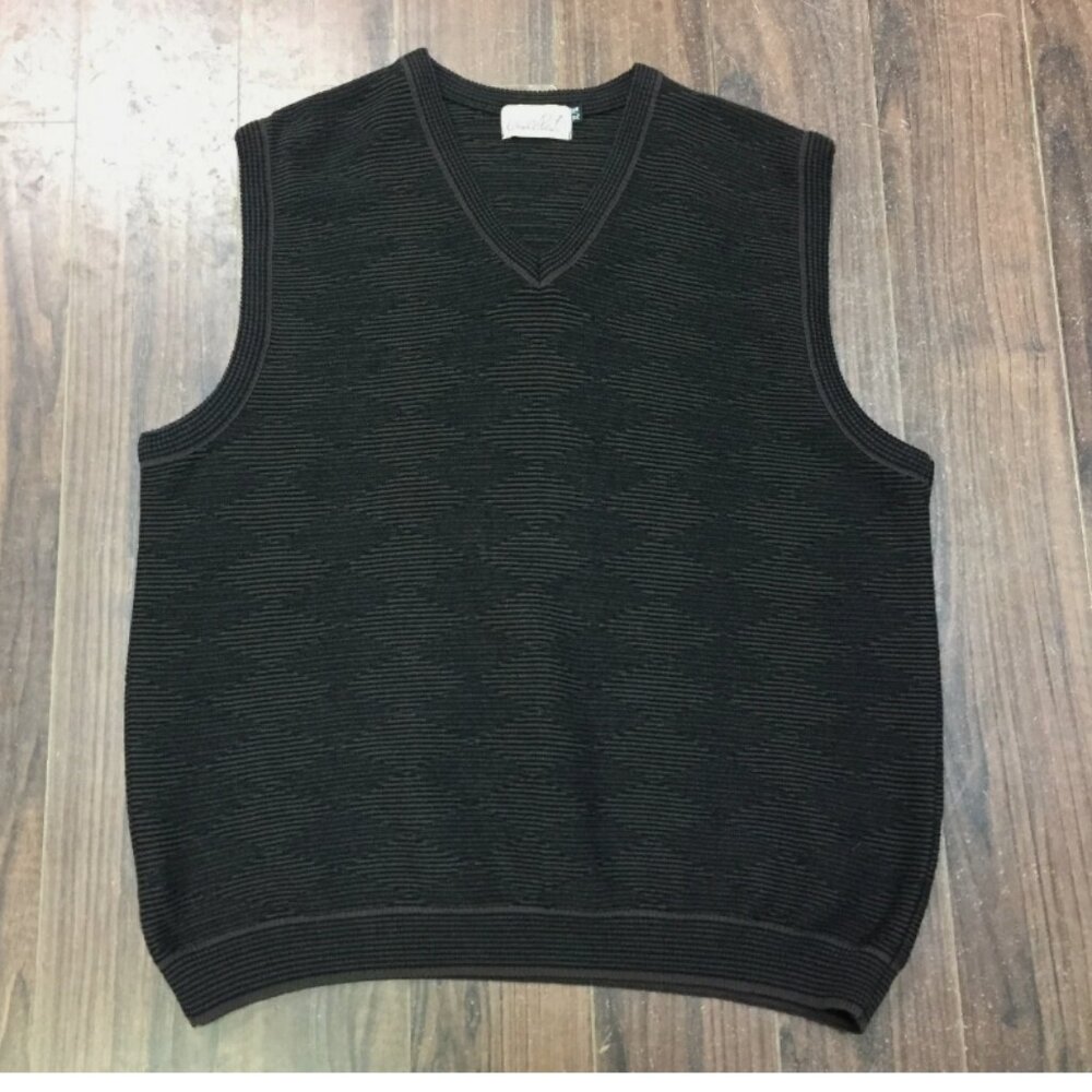 Arnold Palmer Brown Pull Over Vest Extra Large 46" Washable Acrylic